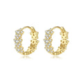 Hot Sale Jewelry Star Earrings Gold Plated CZ 925 Sterling Silver Small Hoop Earrings for Women Girls