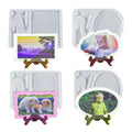 Crystal Drop Glue Resin Mold Square Oval Shaped Wave Photo Frame Bracket Silicone Mold