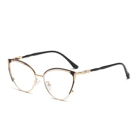 New Trending 2024 Fashion Cat Eye Eyeglasses Frames Custom logo Wholesale High Quality Metal Anti Blue Light Glasses Women