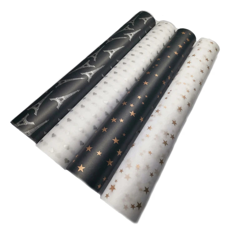 Hot Sale Matte Flower Bouquet Custom Logo Printed Cardboard Wax Gift Packaging Thin Tissue Wrapping Packaging Paper Kraft Paper
