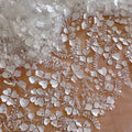 Bridal 3D Luxurious Embroidered Tulle Lace Fabric Beaded Sequin White 100% Polyester Custom-made Wedding Dress