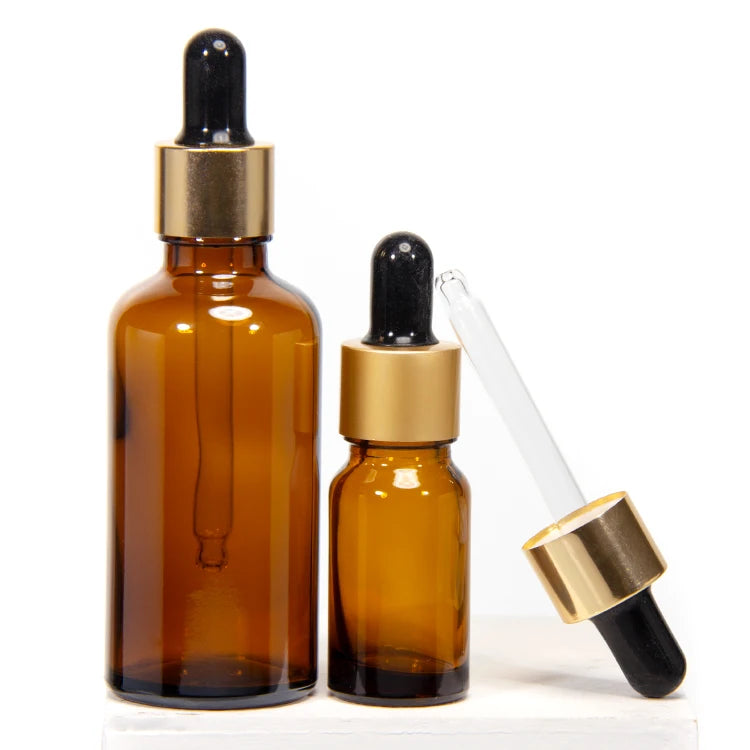 New Design Amber Empty Glass Essential Oil Bottle With Dropper