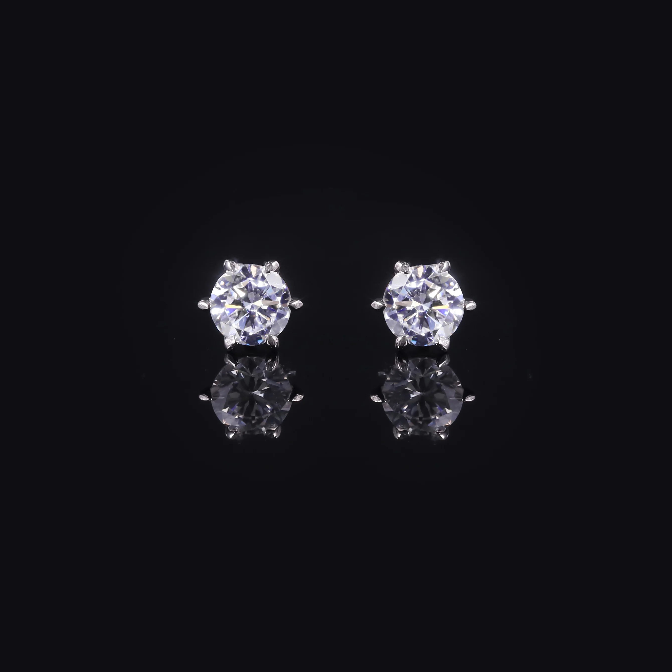 KH116E Abiding Small Size Diamond Earrings 14K 18K White Gold Round 4mm 0.26ct 0.52ctw Per Pair Small Lab Diamond Stud Earrings