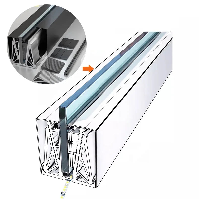 Aluminum Extrusion Anodized 6000 Series T5 Fence Channel Glass Railing for Swimming Pool or Stair Railings