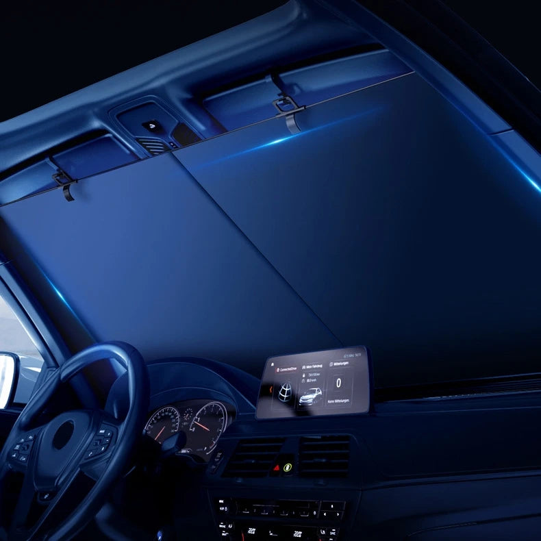 Retractable Sun Shade for Car Retractable Windshield Sun Shade for Car Length Adjustable Interior Sunshade with Hook Double Rod