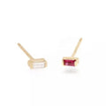 LOZRUNVE Custom Jewelry Supplier 925 Sterling Silver Elegant Baguette Solitaire Mini Stud Earring