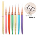Candy Color Gel Nail Polish Design Pen Nylon Material Nail Art Liner Brush for Stripe Nail Art Brush Drawing
