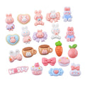 Lovely Rabbit Mold Flatback Resin Charm Keyring Pendant Diy Accessories