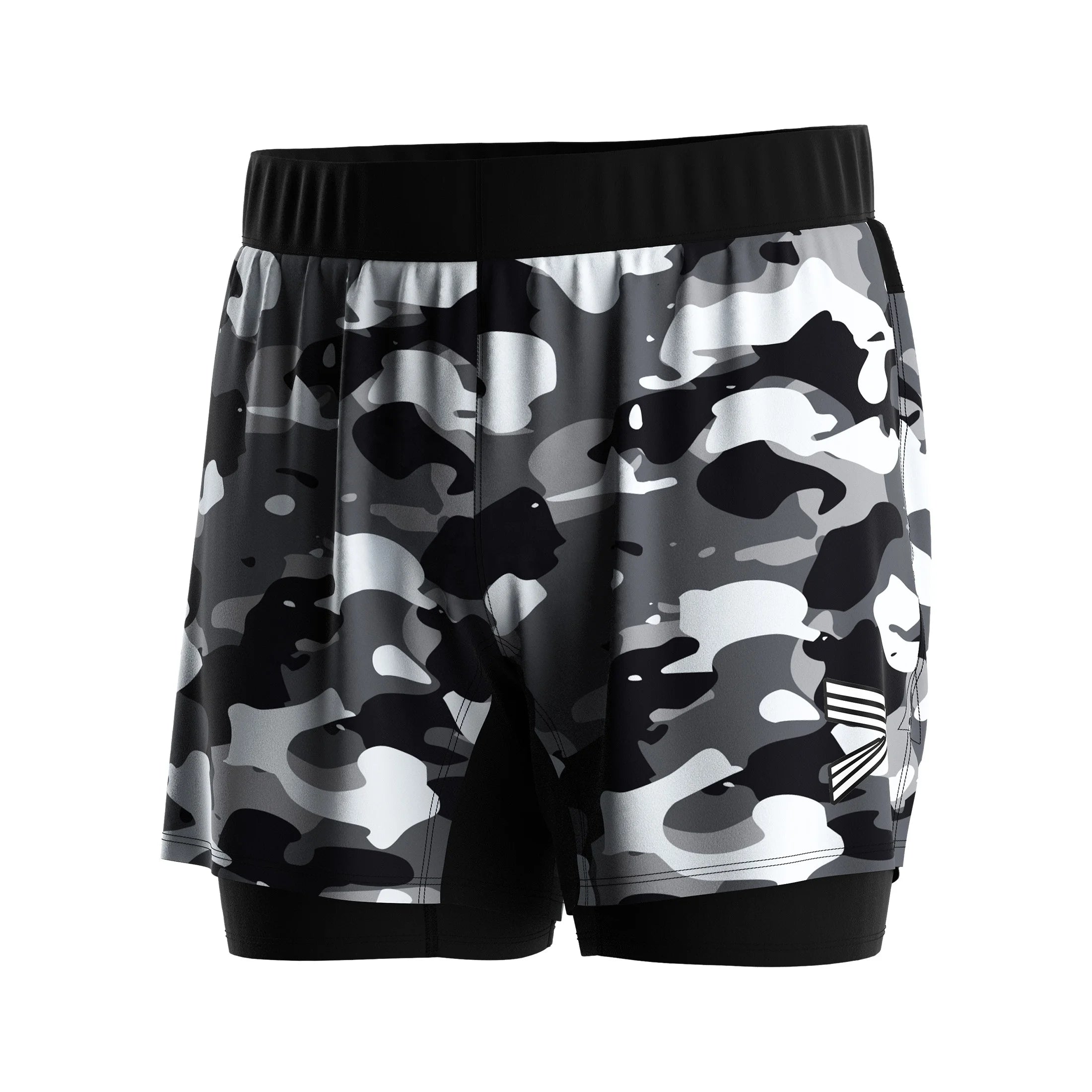 Nogi Grappling Active Wear Double Layer Shorts for Athletic Jogging Gym Fitness Men 2 in 1 Running Shorts