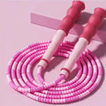 Bamboo Joint Beaded Jump Rope for Sport Workout PVC Material for Home Use