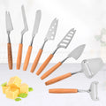 Acacia Wood Handle Cheese Tools Set Stainless Steel Slicer Grater Butter Cheese Knives Cake Board Cutter