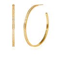 Trendy 50mm Large Hoop Earrings Big Thick Brass Hoop with Cubic Zirconia for Women