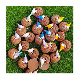 New Creative 100Pcs Artificial Birds Nest Crafts Resin Bird on Nest With Eggs for Fairy Garden Home Party Decoration Accessories