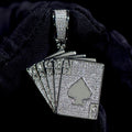 Hip Hop Style Fine Jewelry Pendant Custom 925 Sterling Silver Men Playing Card Moissanite Diamond Pendant Hip Hop