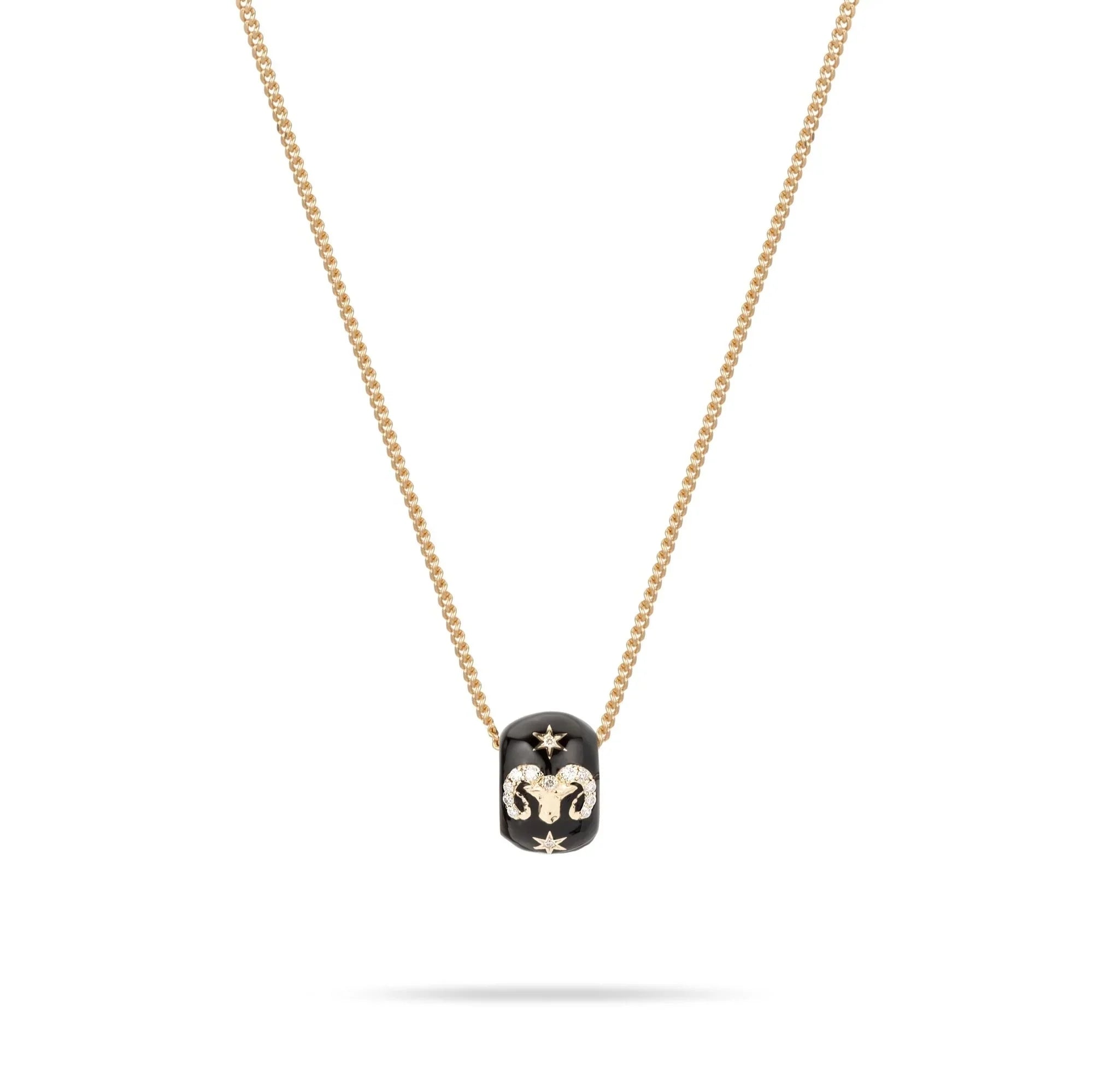 LOZRUNVE 925 Sterling Silver Custom Zodiac Enamel Bead Curb Chain Necklace Fashionable 2023