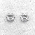 Sterling Silver 4*5mm Semi Mount Stud Earrings Empty Support Blank Claws Setting S925 Base Without Center Stone for DIY Inlay