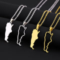 Manufacturer Stainless Steel Argentina Charm Necklaces 18K Gold Plated Enamel Argentine Flag Argentinian Map Pendant Necklace
