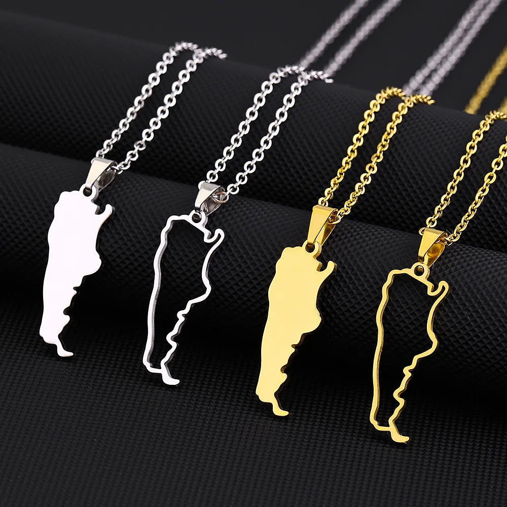 Manufacturer Stainless Steel Argentina Charm Necklaces 18K Gold Plated Enamel Argentine Flag Argentinian Map Pendant Necklace