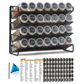 Wholesale Spice Bottle Organizer Rack Customized Black Four Layers Kitchen Shelf Wall Mounted Perforated Spice Rack Cabinet
