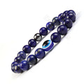 8MM Cheap Natural Lapis Lazuli With Evil Eyes Stretch Bracelets Bracelet for Woman Man Jewelry