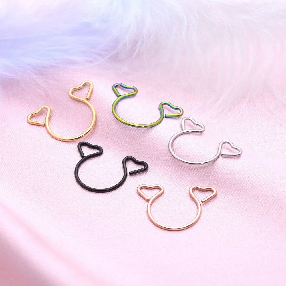 Stainless Steel Adjustable Breast Ring Non Piercing Women Nipple Rings Fake Papilla Piercing Jewelry