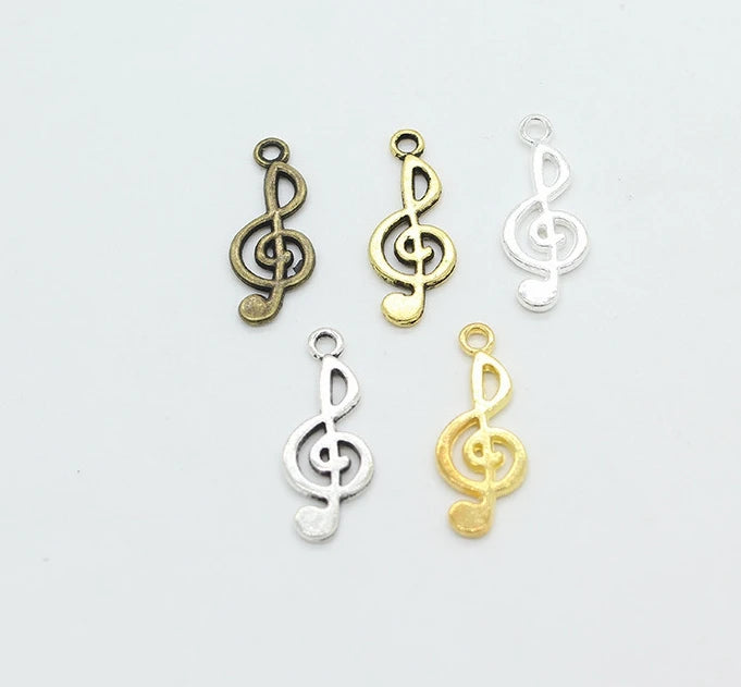 AA00257 Wholesale Zinc Alloy Diy Pendants Music Note Charm Pendant for Jewelry Making Accessories