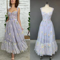 15244# Appliques Spaghetti Straps A-line Engagement Wedding Gown Birthday Party Dress for Women Prom Evening Dress Real Photos