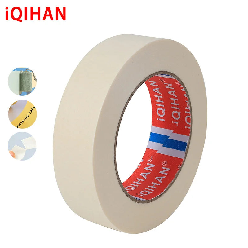Print Adhesive Creamy-White Beige Crepe Paper Masking Tape 2 Inch Jumbo Roll Printed
