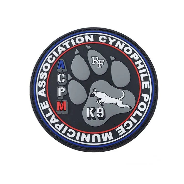 Wholesale Custom K9 Dog Tactical PVC Patch With Logo Design Glow in the Dark PVC Patches