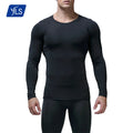 YLS 2022 High Quality Knitted Polyester Long Sleeve Sporty Athletic Quick Dry Breathable Eco-Friendly Sports T-Shirts for Men