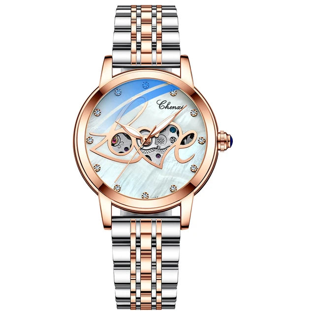 Luxury Brand Relogio Feminino CHENXI Stainless Steel Waterproof Automatic Clock Bracelet Beautiful Ladies Women Mechanical Watch