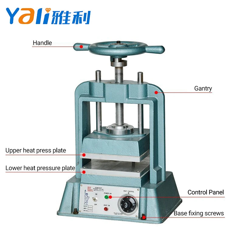 Iron 200 Degree Temperature 900W Power 200MM Heating Board Mould Pressing Machine for Jewelry and Rubber Vulcanizing
