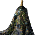 3mm Multicolor 3D Dubai Luxury Floral Lace Embroidery Sequin Fabrics No MOQ for Women's Wedding Dresses