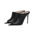 Trendy Black Red Pointed Toe Slip on Fashion Sandal Heels Female Stilettos High Heel Slippers Sandals Ladies Women Shoes
