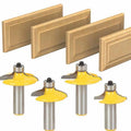 4PC 12mm 1/2'' Shank Drawer Front & Cabinet Door Front Router Bit Set - Woodworking Cutter Woodworking Bits