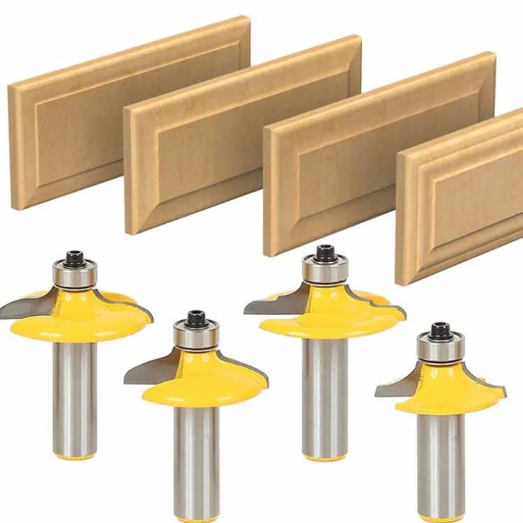 4PC 12mm 1/2'' Shank Drawer Front & Cabinet Door Front Router Bit Set - Woodworking Cutter Woodworking Bits