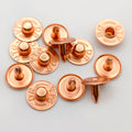 Accept Custom Logo Copper Plated Colored 9.5mm Decorative Garment Rivets Brass Clothing Apparel Rivet Studs