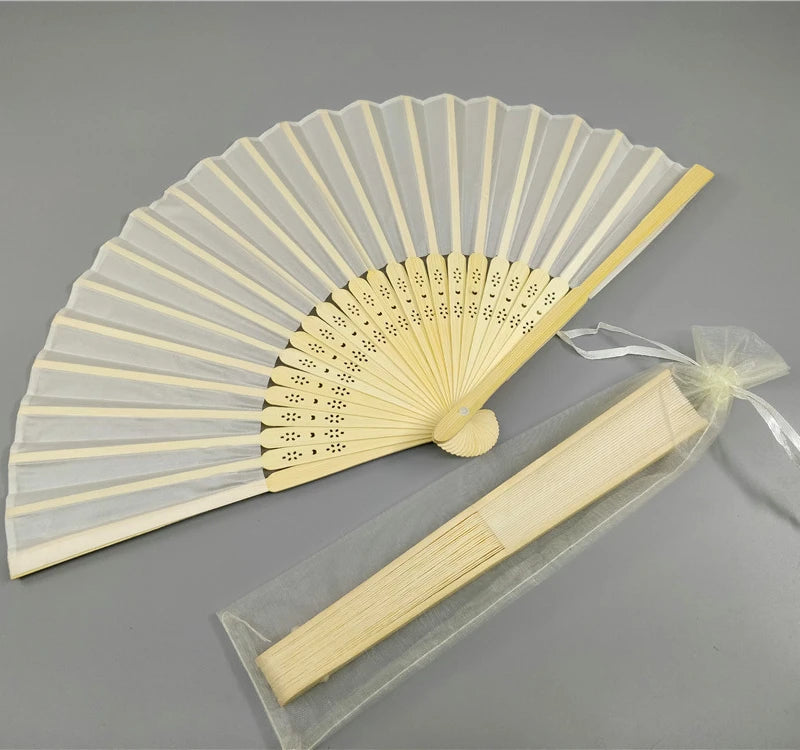 Personal Folding Cloth Hollow Bamboo Bone Hand Fans for Wedding Gift Handfan Custom Bone