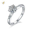925 Sterling Silver 1 Carat Cheap Wholesale Custom Natural Snowflake Moissanite Engagement Ring MegaBDM