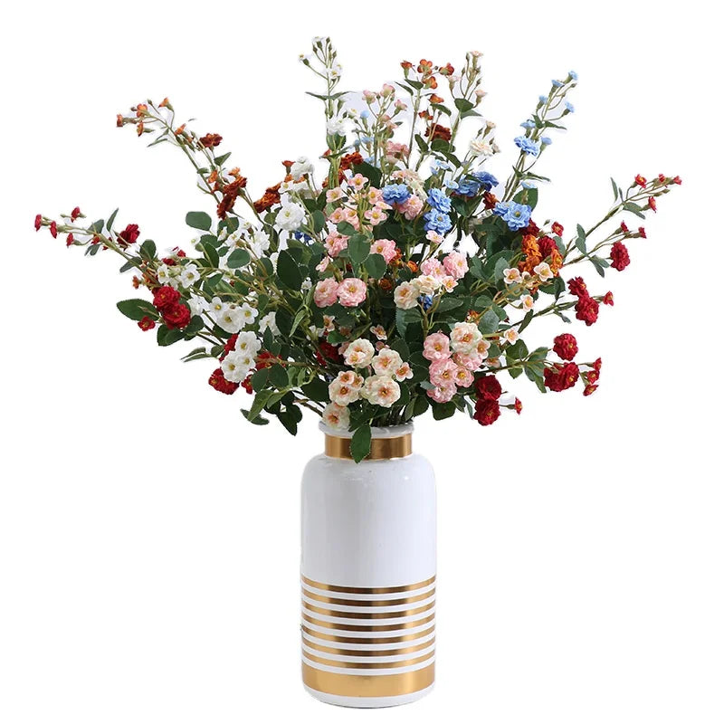 Premium Quality Silk Artificial Rosa Chinensis Rose Flowers For Home Decor