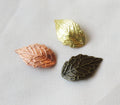 Leaf End Charm 17x10mm Textured Vein Brass Charm for DIY Craft Findings