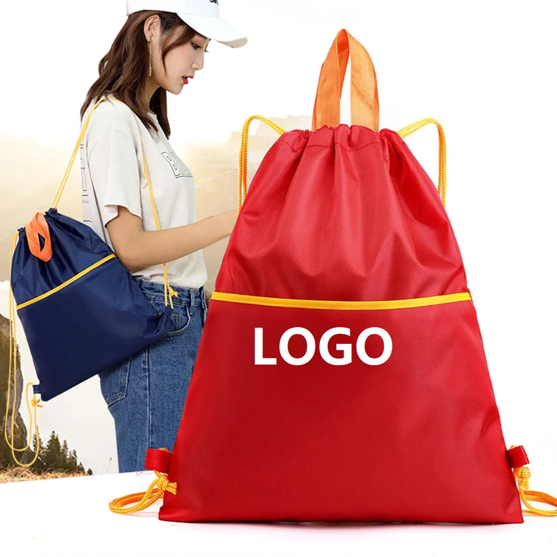 AI-MICH OEM Low Moq Design Polyester Christmas Waterproof Sling Bag for Women Cross String Satin Drawstring Bag for Handbags
