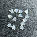 Natural White Mother of Pearl Shell Fan Shape Flat Bottom VC Jewelry Loose MOP Cabochon Gemstones for Earring