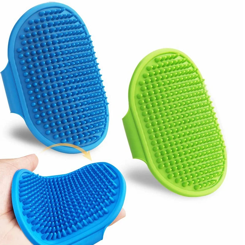 Adjustable Ring Handle Dog Grooming Brush Suitable for Long Short Haired Pet Shampoo Bath Brush Soothing Massage Rubber Comb