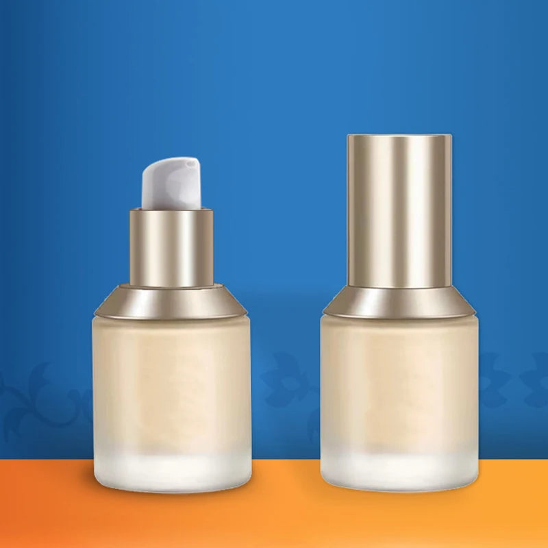 Luxury Empty 30ml Frosted Liquid Cosmetic Foundation Glass Pump Bottle Packaging
