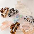 Hot Sale Large Luxury 10.5cm Geometric Spring Rectangle Hair Claw Cellulose Acetate Hair Clip for Girls