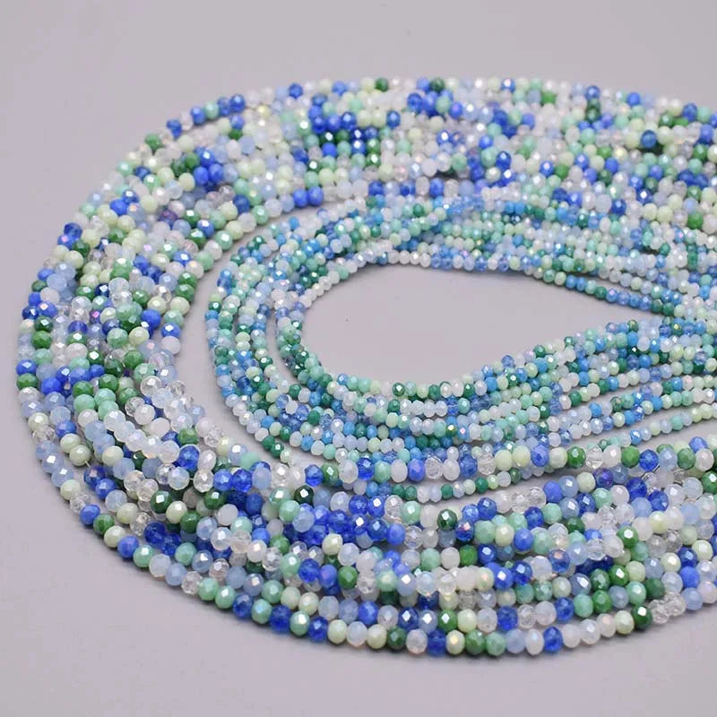 New Color 2mm Crystal Rondelle Faceted Glass Beads Round Spacer Loose Beads for Jewelry Making DIY Bracelet Necklace
