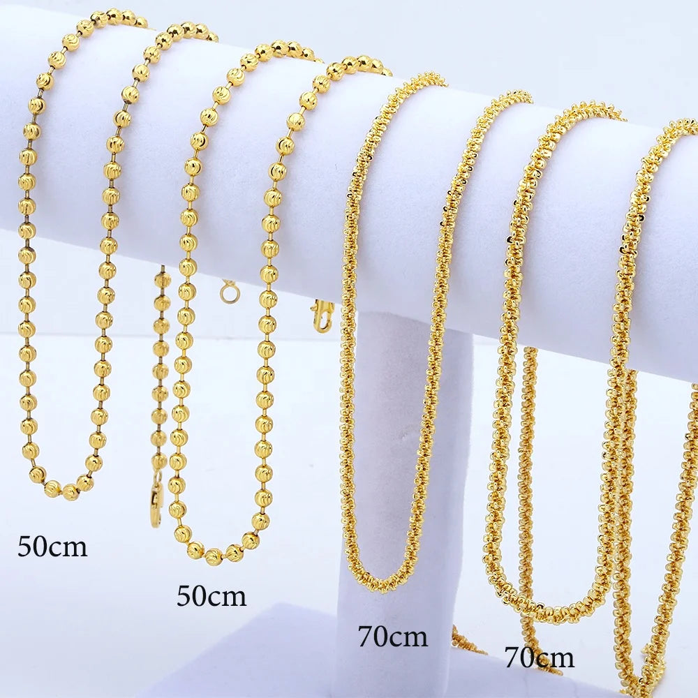 Wholesale Price Fashion Design Brass Jewelry 50cm Length Latest Design Bead Necklace Jewelry Women