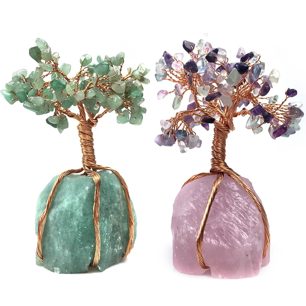 Healing Gravel Tree Bonsai Stone Christmas Tree Home Decoration Love Gemstone for Good Luck Wealth Prosperity Energy Chips Stone