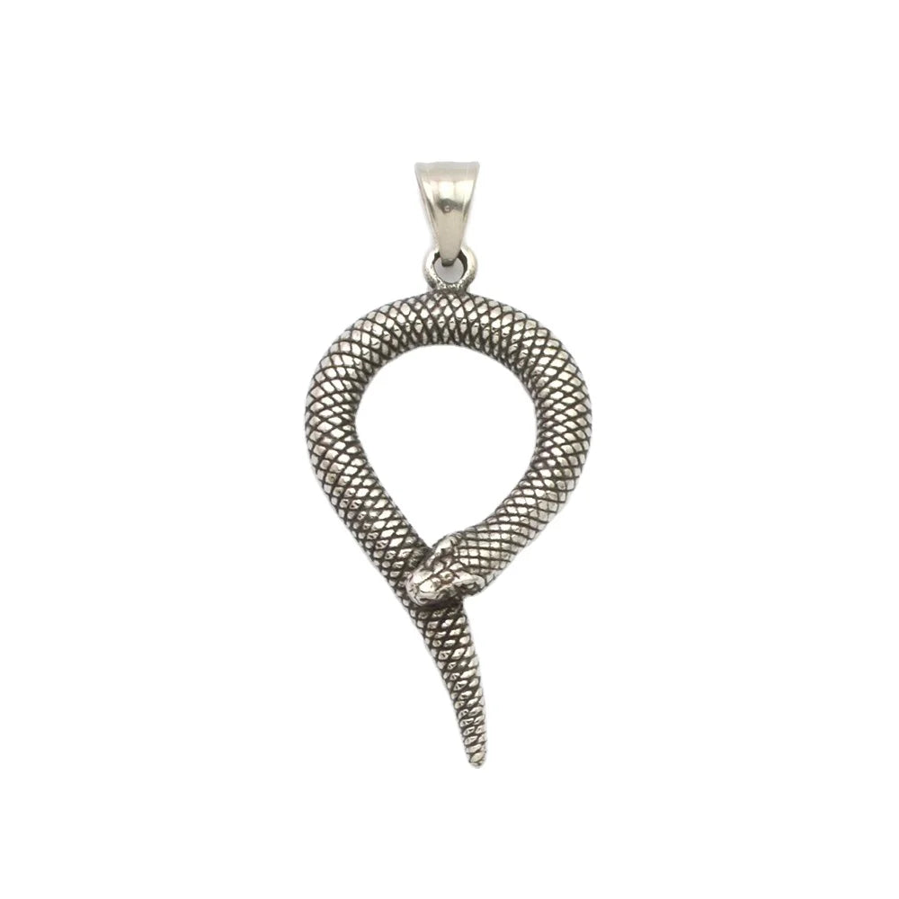 Simple Stainless Steel Animal Pendant Snake Shaped Circle Pendant Snake Chain Pendant